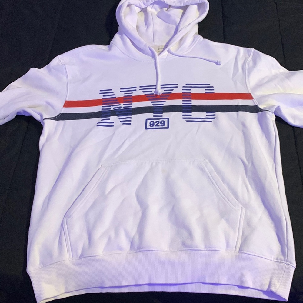 White Mens H&M Hoodie; Size:L